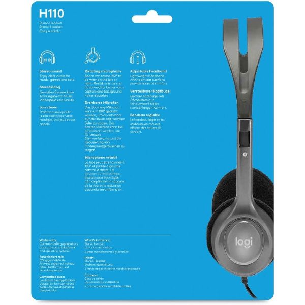 Logitech H110 Wired Stereo Headset - Image 2
