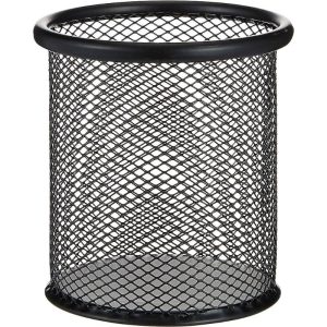 Maxi Mesh Pen and Pencil Holder Metal Black