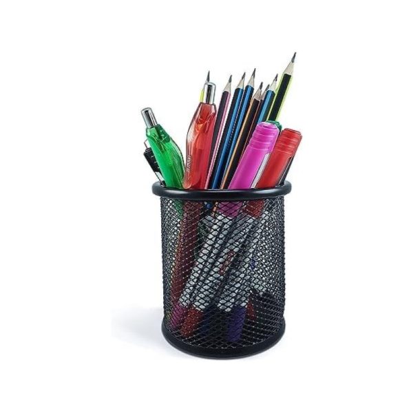 Maxi Mesh Pen and Pencil Holder Metal Black - Image 2