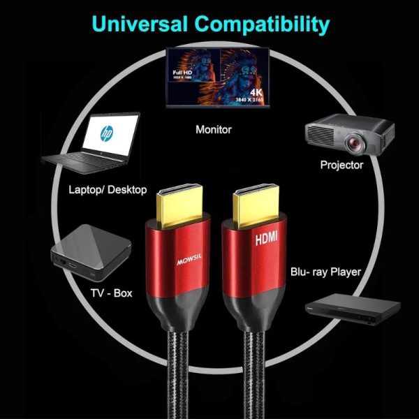 Mowsil 4K 1.4V HDMI Cable, High-Speed HDMI Male to HDMI Male - 2.0 Meter | MOHD102 - Image 4