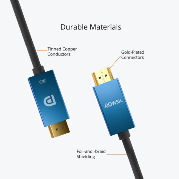 Mowsil HDMI to DP 4K Cable - 2Mtr - Image 4