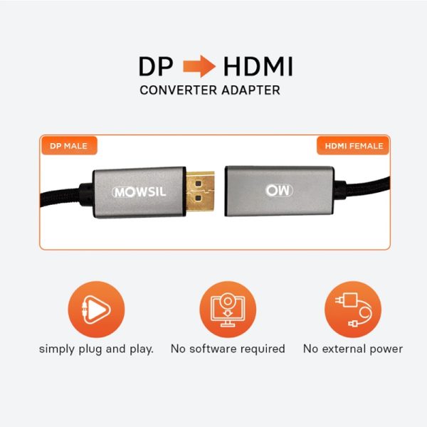 Mowsil DP to HDMI Adapter - Image 3