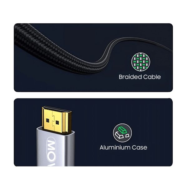 Mowsil HDMI 4K 60Hz 2.0 HDMI Cable Braided 1Mtr - Image 3