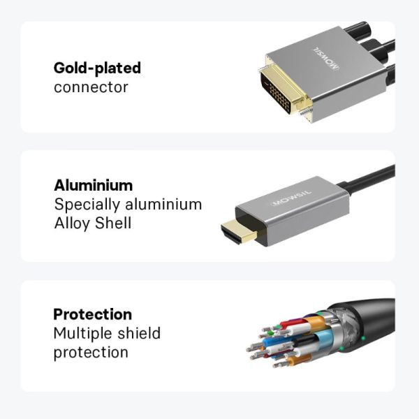 Mowsil HDMI to DVI-D CABLE 2Mtr - Image 4