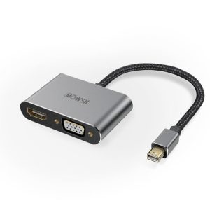 Mowsil Mini DP to VGA+HDMI Adapter