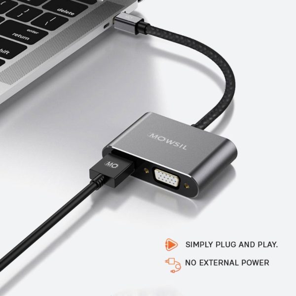 Mowsil Mini DP to VGA+HDMI Adapter - Image 4