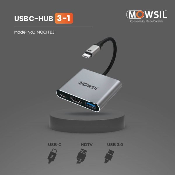 Mowsil USB-C Hub 3 IN 1 (Type-C to USB,PD & HDMI) - Image 7