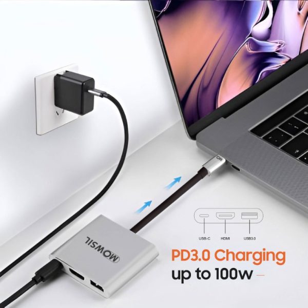 Mowsil USB-C Hub 3 IN 1 (Type-C to USB,PD & HDMI) - Image 3