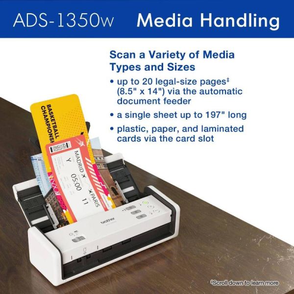 Brother ADS-1350W Portable Document Scanner with Wi-Fi connectivity - Image 4