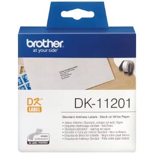 Brother DK-11201 Standard Address Label Roll – Black on White, 29mm x 90.3mm – 400 Labels