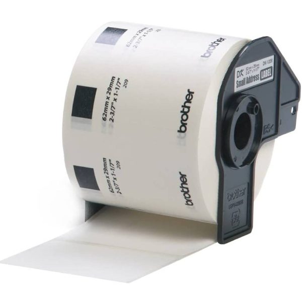 Brother DK-11209 Small Address Label Roll – Black on White, 28.9mm x 62mm - 800 Labels - Image 2