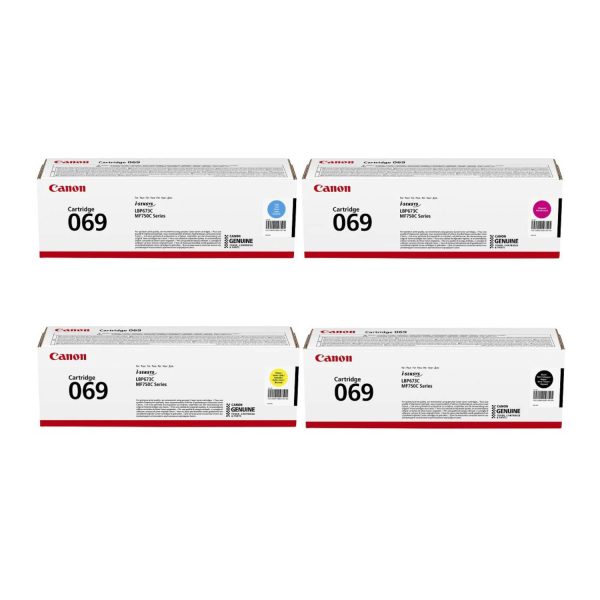 Canon Genuine 069 Toner Cartridge 4 colors Set– Black, Cyan, Magenta and Yellow