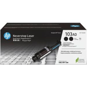 HP 103AD Black Original Dual Pack Toner Reload Kit (W1103AD)