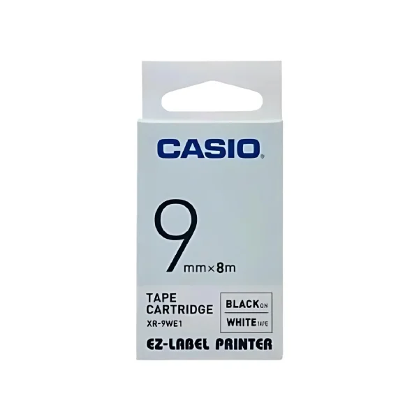 CASIO 9mm Black on White EZ-Label Cartridge | XR-9WE1