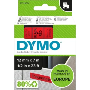 DYMO Standard D1 45017 Labeling Tape Black Print on Red Tape – 12mmx7mm | S0720570