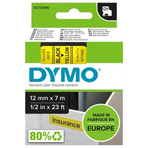 DYMO Standard D1 45018 Labeling Tape Black Print on Yellow Tape – 12mmx7mm | S0720580