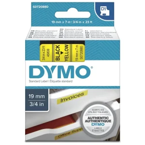 DYMO Standard D1 45808 Labeling Tape Black Print on Yellow Tape – 19mmx7mm | S0720880