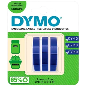Dymo Embossing Tape 9mmx3m, Blister Pack Of 3 Pcs, White On Blue - S0847740