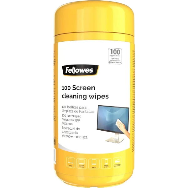 Fellowes Screen Cleaning Wipes - 100 Pcs Tube