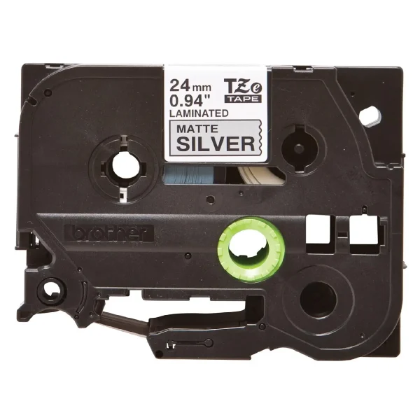 Brother TZE-M951 – 24mm Black Print on Matt Silver Laminated Tape - Image 2