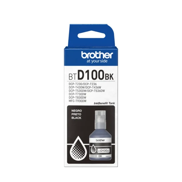 Brother Genuine BTD100BK Black Ink bottle – 108.0ml