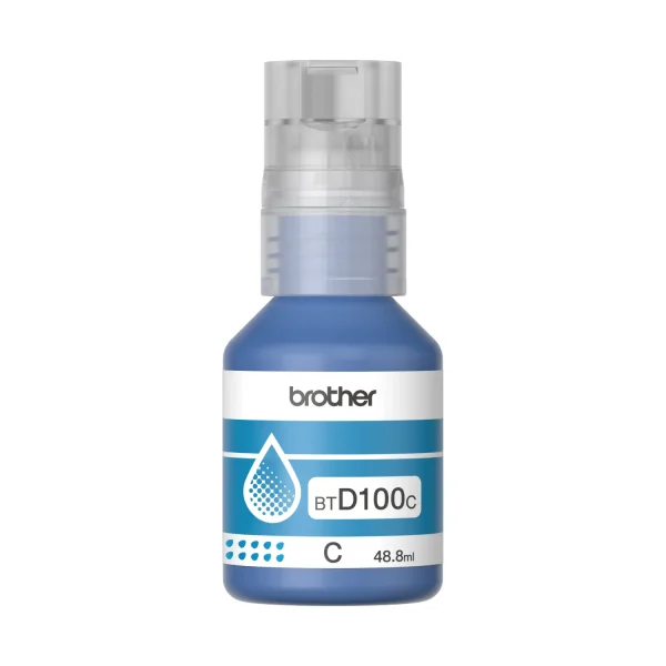 Brother Genuine BTD100C Cyan Ink bottle – 48.8ml - Image 2