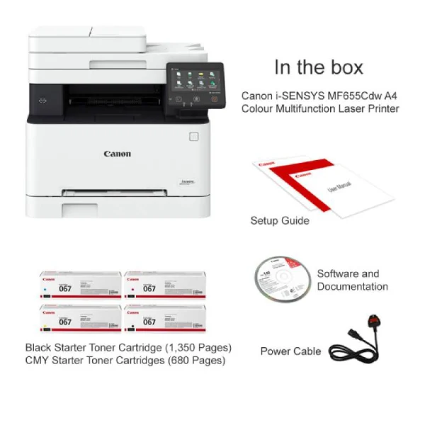Canon i-SENSYS MF655Cdw Wireless Colour 3-in-1 Laser Printer - Image 3
