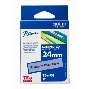 Brother TZe-551 24mm laminated label tape black on blue