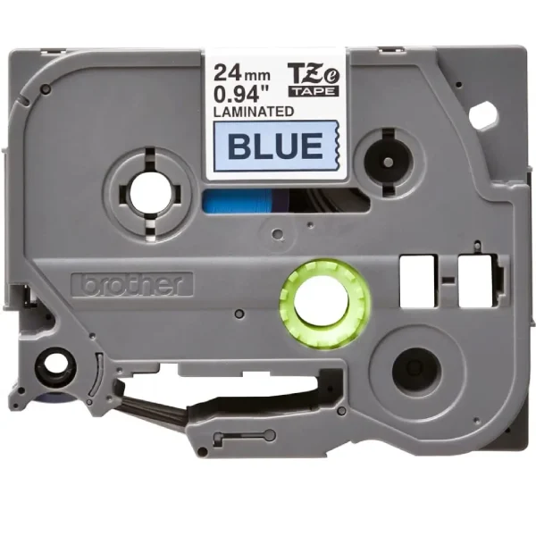 Brother P-touch TZe-551 – 24mm Black Print on Blue Laminated Tape - Image 2