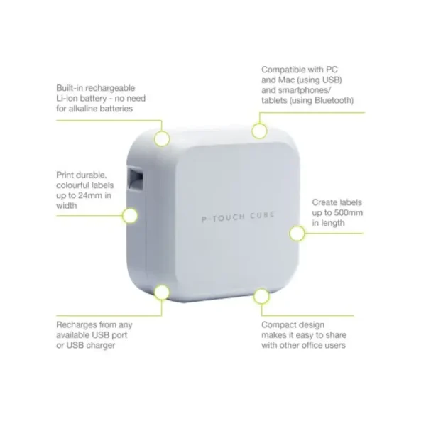 Brother PT-P710BT P-Touch Cube Plus – Bluetooth Label Maker for Home & Office - Image 3