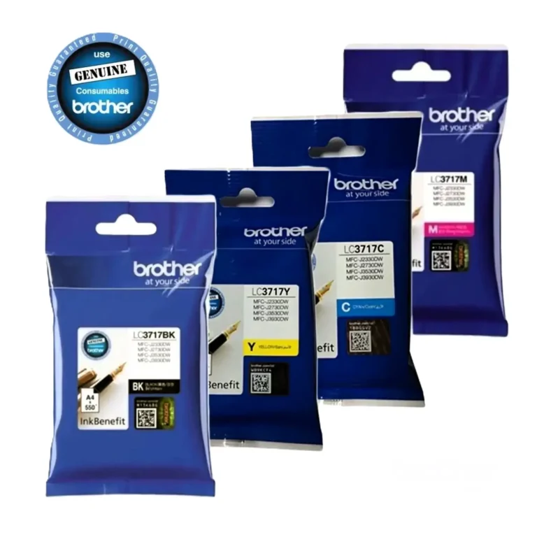 Brother LC3717 Ink Cartridge Set – Black, Cyan, Magenta, Yellow – Standard Yield