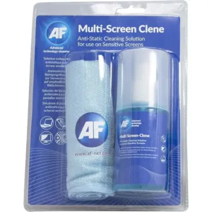 AF Multi-Screen Clene 200ml with Microfibre Cloth – Gentle Screen Cleaning Solution for All Devices