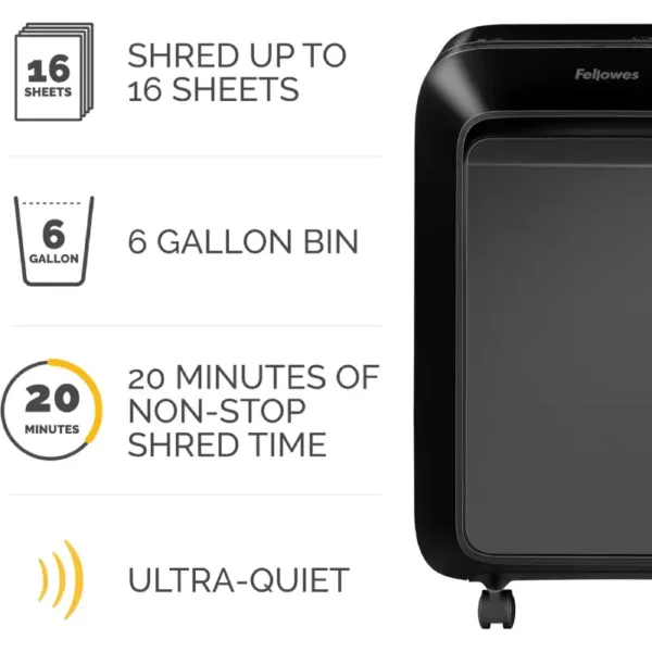 Fellowes Powershred LX210 Mini-Cut Shredder | P-4 Security, 16-Sheet Capacity - Image 3