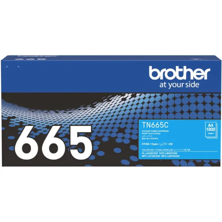 Brother TN665C genuine cyan standard yield toner cartridge 1800 pages UAE color laser printing