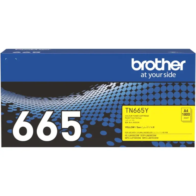 Brother TN665Y genuine yellow standard yield toner cartridge 1800 pages UAE color laser printing