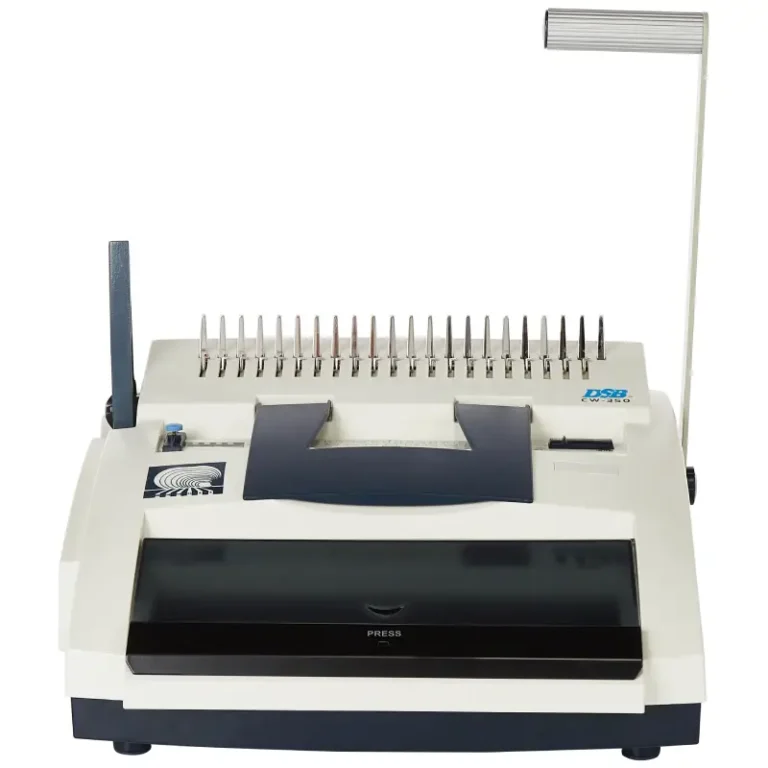 DSB CW-350 manual comb and 3:1 wire binding machine with dual punching and 500-sheet capacity