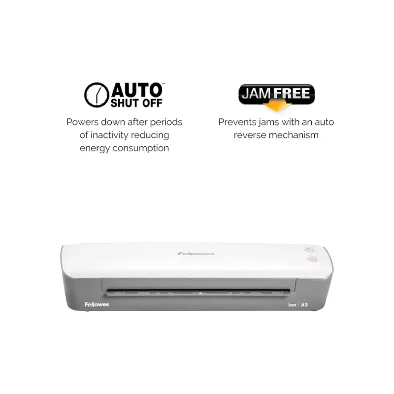 Fellowes Ion A3 Laminator – 2-Roller, 80–125 Micron, 30 cm/min, Jam-Free - Image 3
