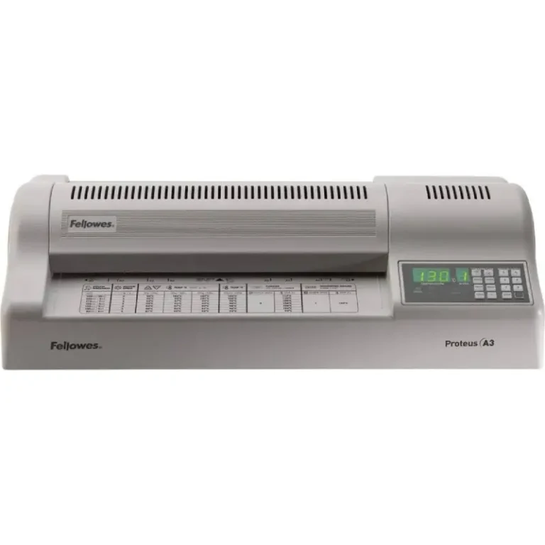 Fellowes Proteus A3 heavy-duty 6-roller laminator with 95 cm per minute speed and 250 micron pouch support