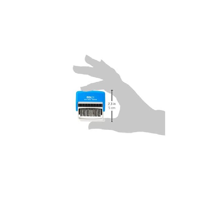 COLOP Mini-Dater S120 Blue/Grey Self-Inking Date Stamp – 4 mm Date Height - Image 2
