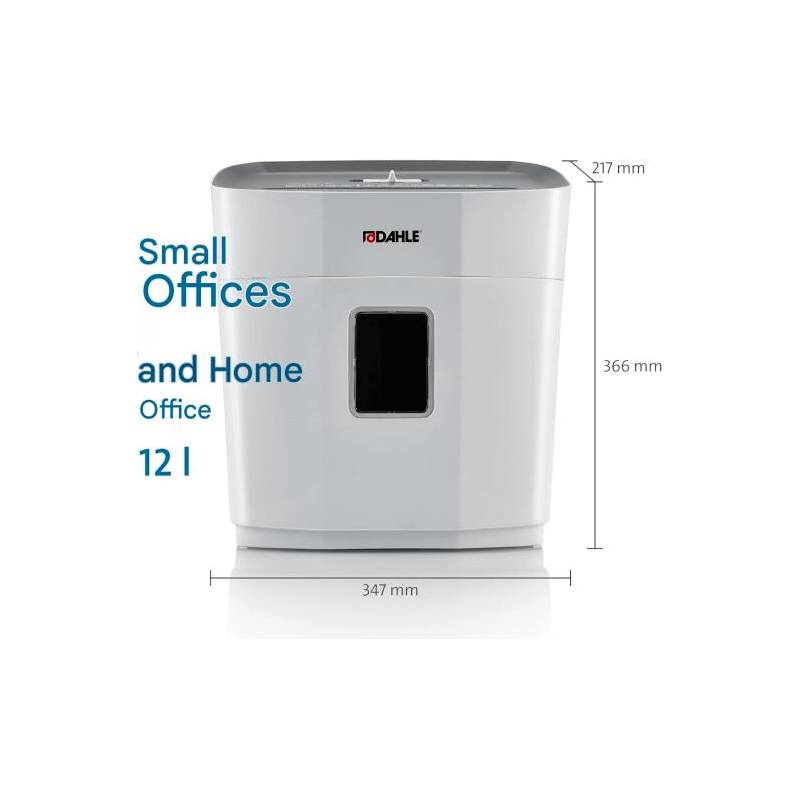 DAHLE PaperSAFE PS120 Cross-Cut Paper Shredder – 8-Sheet Capacity, 5 × 18 mm, P-4 Security Level - Image 3